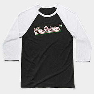 Free Palestine 3D with Flag Baseball T-Shirt